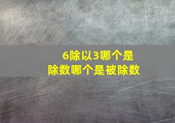 6除以3哪个是除数哪个是被除数