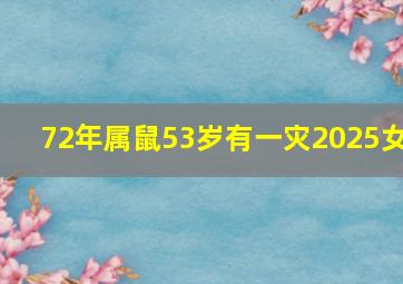 72年属鼠53岁有一灾2025女