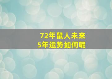 72年鼠人未来5年运势如何呢