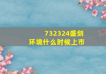 732324盛剑环境什么时候上市