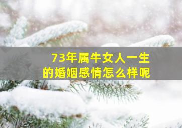 73年属牛女人一生的婚姻感情怎么样呢