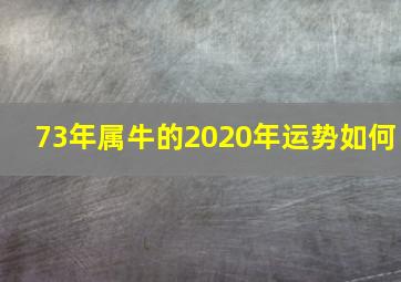 73年属牛的2020年运势如何