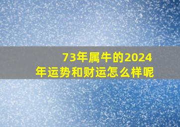 73年属牛的2024年运势和财运怎么样呢