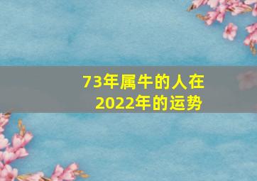 73年属牛的人在2022年的运势