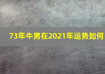 73年牛男在2021年运势如何