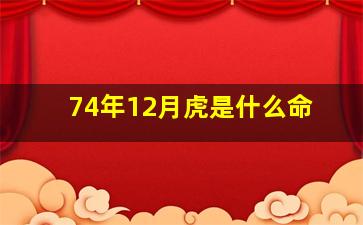 74年12月虎是什么命