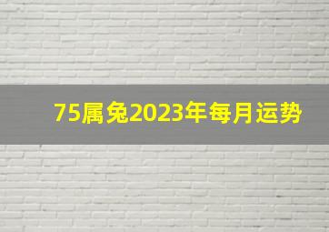 75属兔2023年每月运势