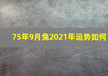 75年9月兔2021年运势如何