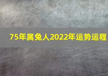 75年属兔人2022年运势运程