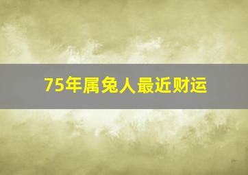 75年属兔人最近财运