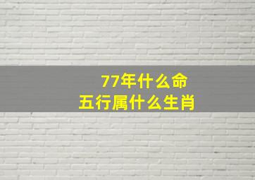 77年什么命五行属什么生肖