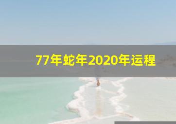 77年蛇年2020年运程