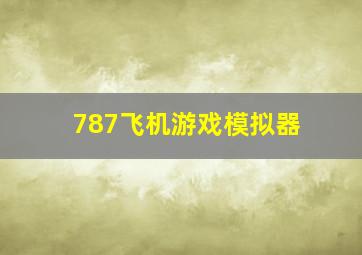 787飞机游戏模拟器