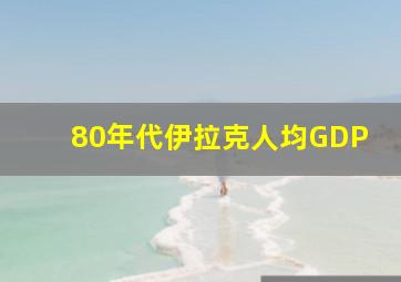 80年代伊拉克人均GDP