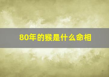 80年的猴是什么命相