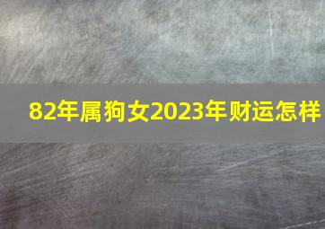 82年属狗女2023年财运怎样