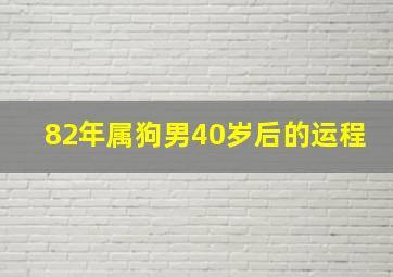 82年属狗男40岁后的运程