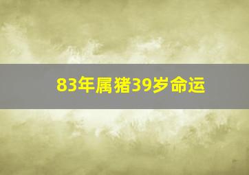 83年属猪39岁命运