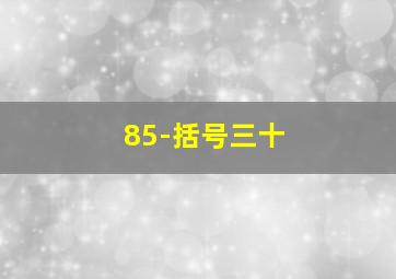 85-括号三十