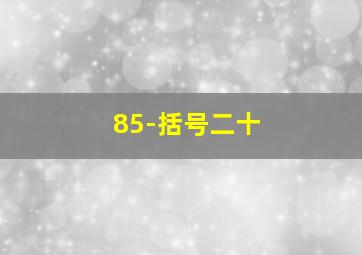 85-括号二十