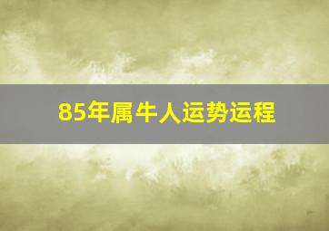 85年属牛人运势运程