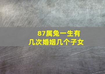 87属兔一生有几次婚姻几个子女