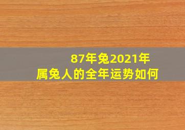 87年兔2021年属兔人的全年运势如何