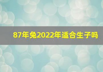 87年兔2022年适合生子吗