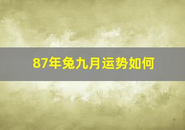 87年兔九月运势如何