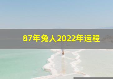 87年兔人2022年运程