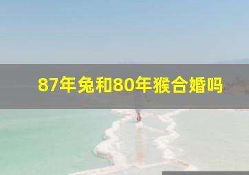 87年兔和80年猴合婚吗