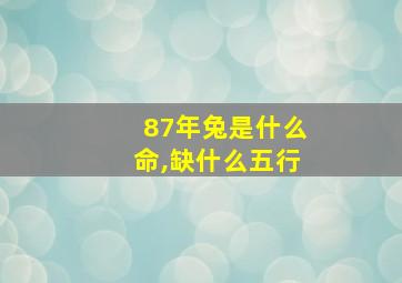 87年兔是什么命,缺什么五行