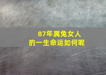 87年属兔女人的一生命运如何呢