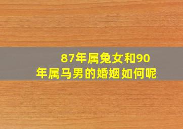 87年属兔女和90年属马男的婚姻如何呢