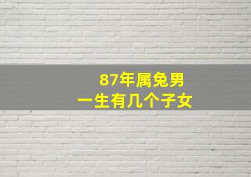 87年属兔男一生有几个子女