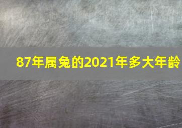 87年属兔的2021年多大年龄