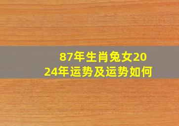 87年生肖兔女2024年运势及运势如何