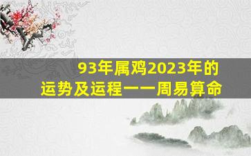 93年属鸡2023年的运势及运程一一周易算命