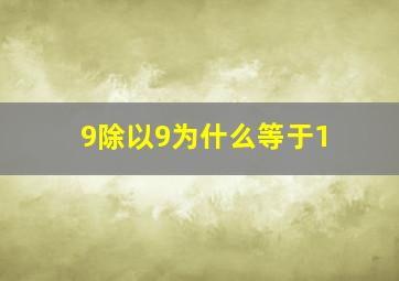 9除以9为什么等于1