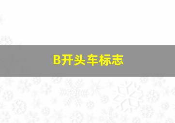 B开头车标志