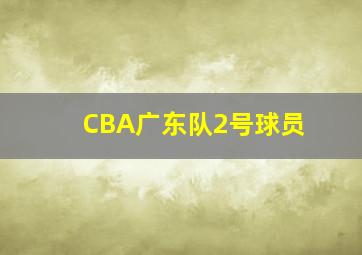 CBA广东队2号球员