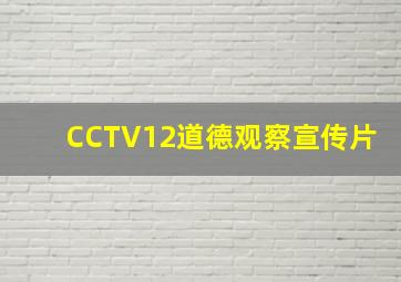 CCTV12道德观察宣传片