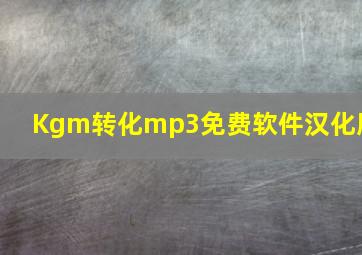 Kgm转化mp3免费软件汉化版