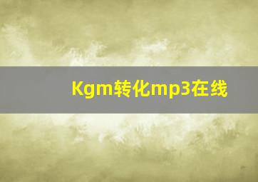 Kgm转化mp3在线