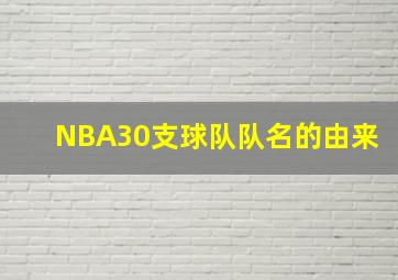 NBA30支球队队名的由来