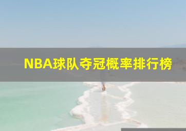 NBA球队夺冠概率排行榜