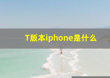 T版本iphone是什么