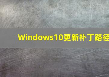 Windows10更新补丁路径