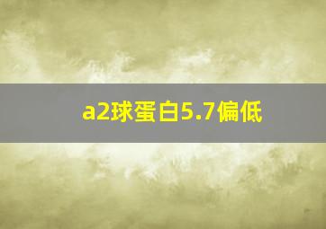 a2球蛋白5.7偏低