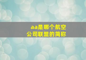 aa是哪个航空公司联盟的简称